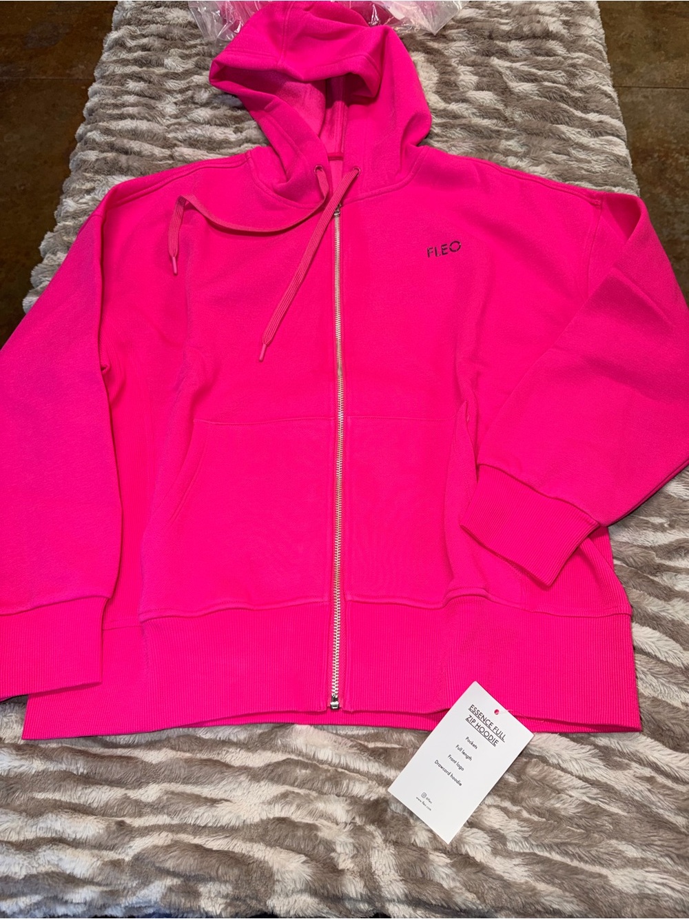 Fleo Hot Pink Full-Zip Hoodie